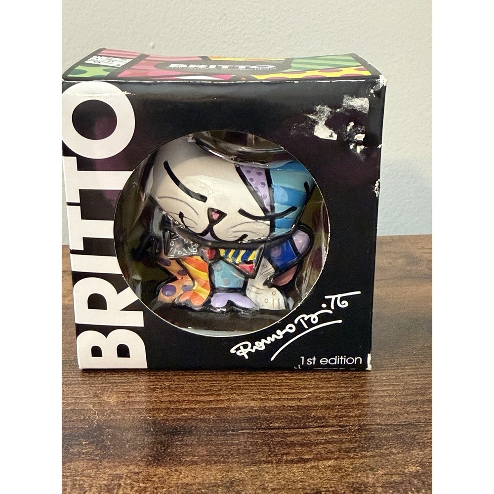 Romero Britto Sugar Cat Mini Figurine #331392 1st Edition w Box Giftcraft